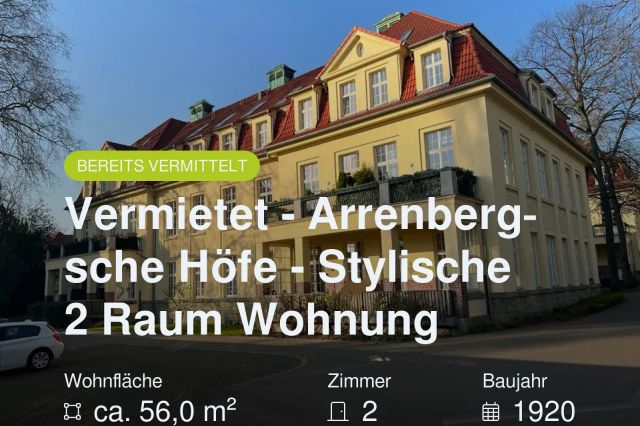 Nicht mehr verfügbar: Vermietet – Arrenbergsche Höfe – Stylische 2 Raum Wohnung